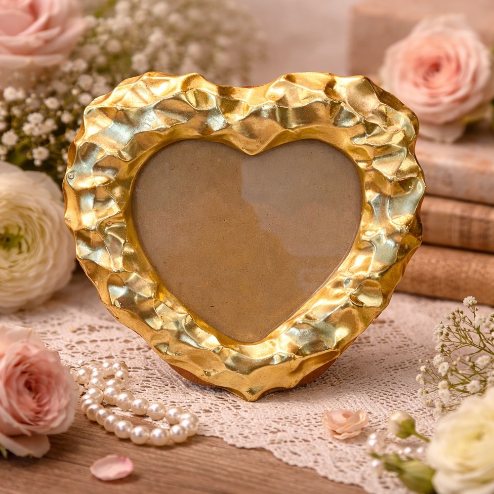 Heart Shaped Gold Tone‎ Hanging Frame